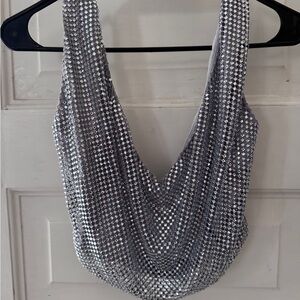 Windsor Silver Chainmail Crop Top